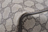 Authentic GUCCI Web Sherry Line Hand Boston Bag GG PVC Leather Brown Junk 0303G