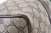 Authentic GUCCI Web Sherry Line Hand Boston Bag GG PVC Leather Brown Junk 0303G