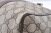 Authentic GUCCI Web Sherry Line Hand Boston Bag GG PVC Leather Brown Junk 0303G