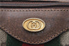 Authentic GUCCI Web Sherry Line Hand Boston Bag GG PVC Leather Brown Junk 0303G