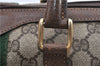Authentic GUCCI Web Sherry Line Hand Boston Bag GG PVC Leather Brown Junk 0303G