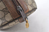 Authentic GUCCI Web Sherry Line Hand Boston Bag GG PVC Leather Brown Junk 0303G