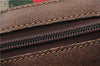 Authentic GUCCI Web Sherry Line Hand Boston Bag GG PVC Leather Brown Junk 0303G