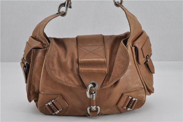 Authentic Christian Dior Vintage Shoulder Hand Bag Leather Brown CD 0304G