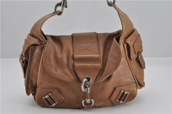 Authentic Christian Dior Vintage Shoulder Hand Bag Leather Brown CD 0304G