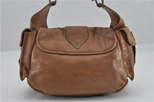 Authentic Christian Dior Vintage Shoulder Hand Bag Leather Brown CD 0304G