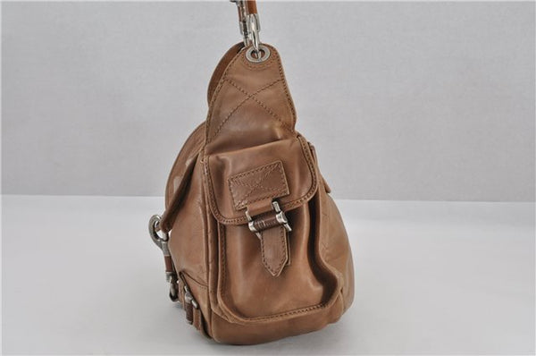 Authentic Christian Dior Vintage Shoulder Hand Bag Leather Brown CD 0304G