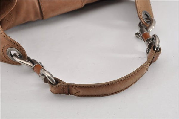 Authentic Christian Dior Vintage Shoulder Hand Bag Leather Brown CD 0304G