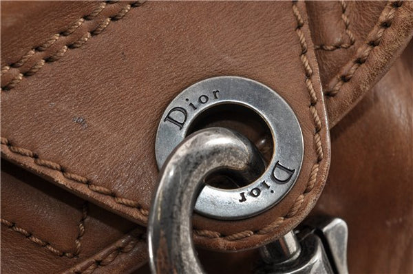 Authentic Christian Dior Vintage Shoulder Hand Bag Leather Brown CD 0304G