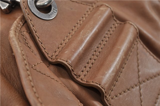 Authentic Christian Dior Vintage Shoulder Hand Bag Leather Brown CD 0304G