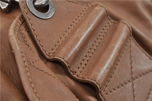 Authentic Christian Dior Vintage Shoulder Hand Bag Leather Brown CD 0304G