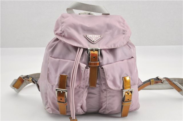 Authentic PRADA Vintage Nylon Tessuto Enamel Backpack Pink 0306G