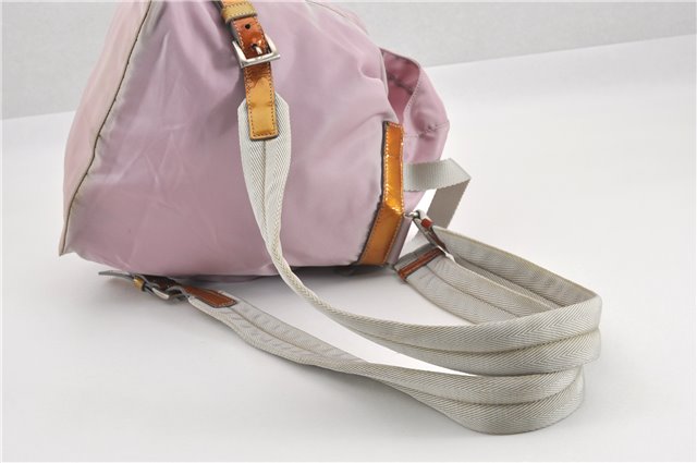 Authentic PRADA Vintage Nylon Tessuto Enamel Backpack Pink 0306G