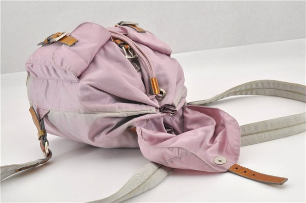 Authentic PRADA Vintage Nylon Tessuto Enamel Backpack Pink 0306G