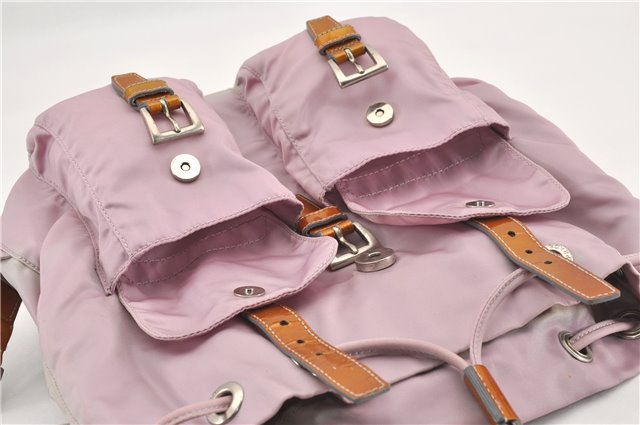Authentic PRADA Vintage Nylon Tessuto Enamel Backpack Pink 0306G