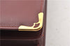 Authentic Cartier Must de Cartier Clutch Bag Purse Leather Bordeaux Red 0308G