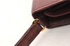 Authentic Cartier Must de Cartier Clutch Bag Purse Leather Bordeaux Red 0308G