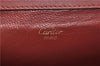 Authentic Cartier Must de Cartier Clutch Bag Purse Leather Bordeaux Red 0308G