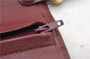 Authentic Cartier Must de Cartier Clutch Bag Purse Leather Bordeaux Red 0308G