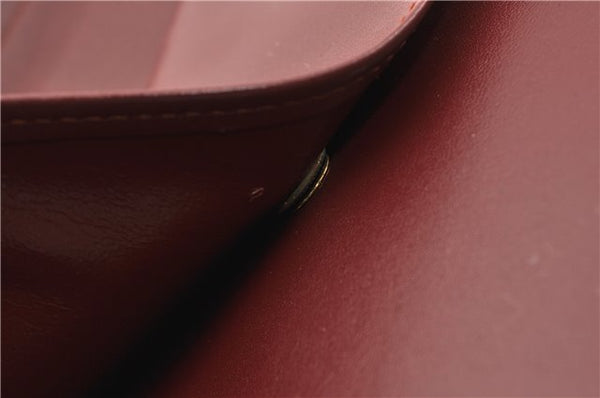 Authentic Cartier Must de Cartier Clutch Bag Purse Leather Bordeaux Red 0308G