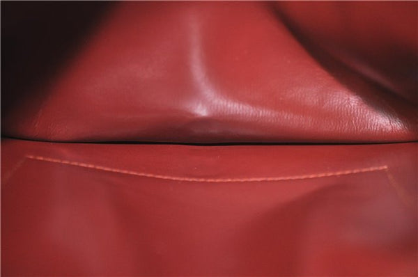 Authentic Cartier Must de Cartier Clutch Bag Purse Leather Bordeaux Red 0308G