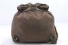 Authentic PRADA Nylon Leather Backpack Brown 0311D