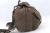 Authentic PRADA Nylon Leather Backpack Brown 0311D
