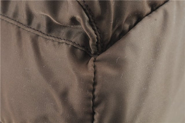 Authentic PRADA Nylon Leather Backpack Brown 0311D