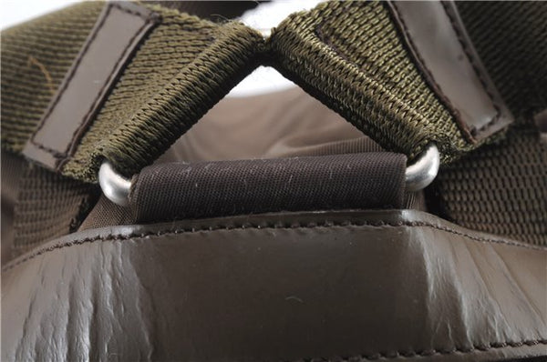 Authentic PRADA Nylon Leather Backpack Brown 0311D