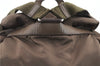 Authentic PRADA Nylon Leather Backpack Brown 0311D
