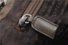 Authentic PRADA Nylon Leather Backpack Brown 0311D