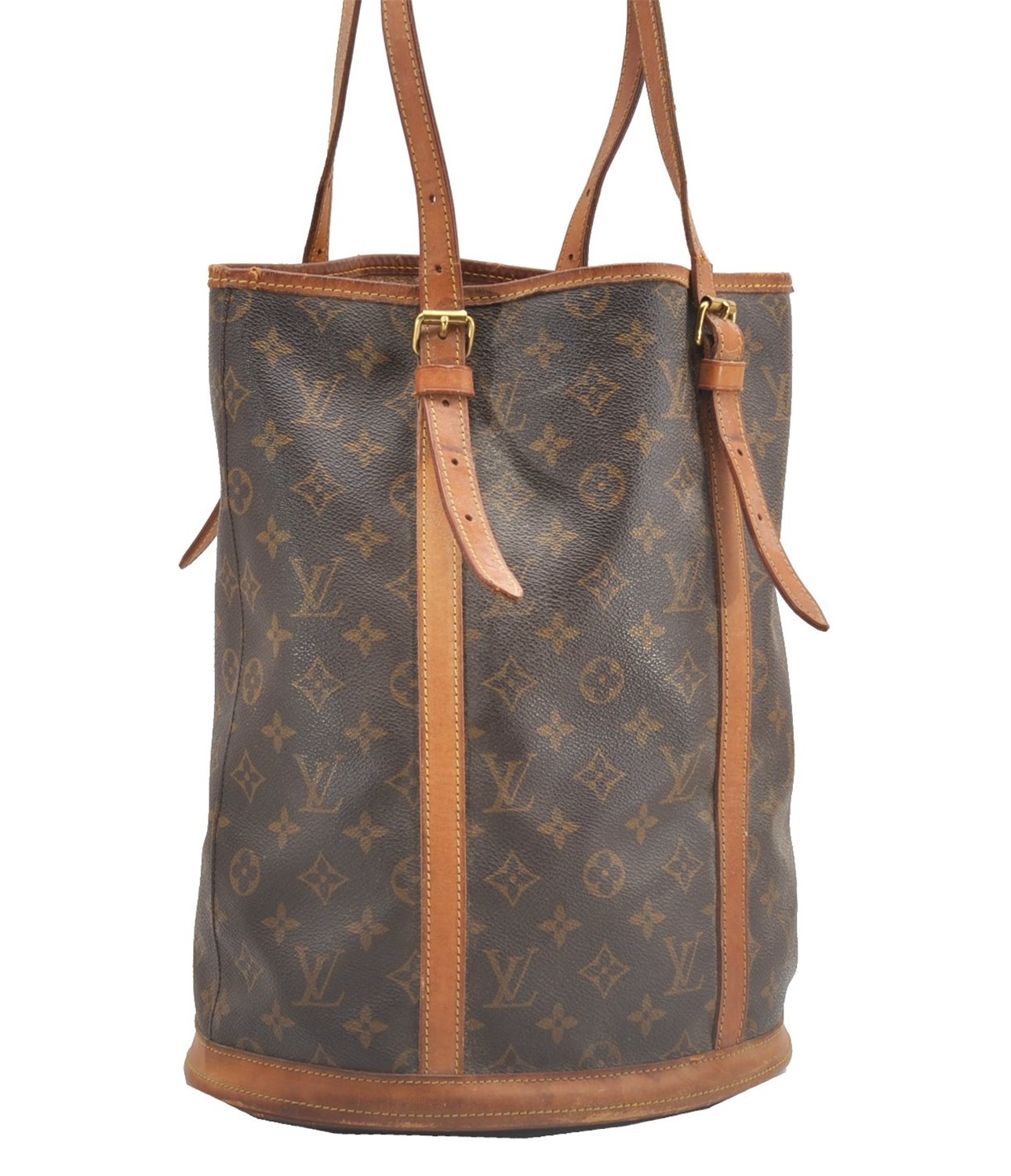 Authentic Louis Vuitton Monogram Bucket GM Shoulder Tote Bag Junk 0311G