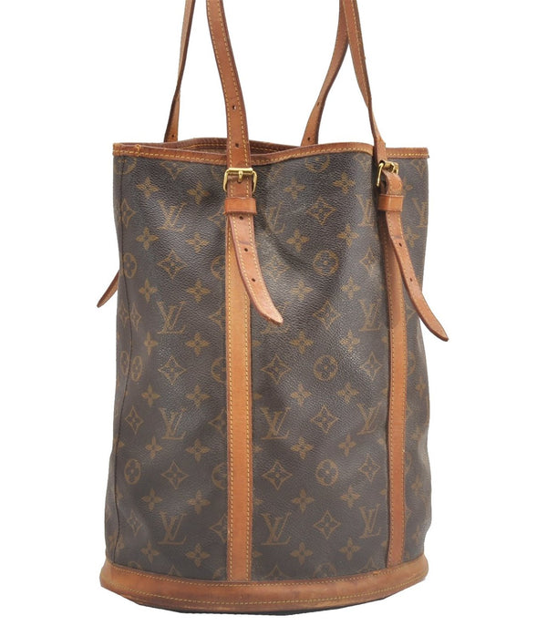 Authentic Louis Vuitton Monogram Bucket GM Shoulder Tote Bag Junk 0311G