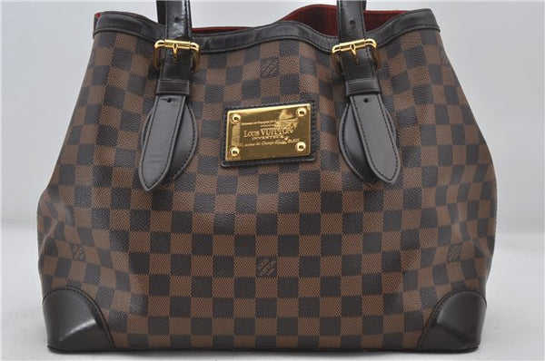 Authentic Louis Vuitton Damier Hampstead MM Shoulder Tote Bag N51204 LV 0314F