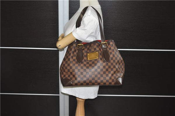 Authentic Louis Vuitton Damier Hampstead MM Shoulder Tote Bag N51204 LV 0314F