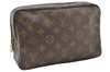 Auth Louis Vuitton Monogram Trousse Toilette 23 Clutch Hand Bag M47524 LV 0314G