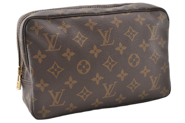 Auth Louis Vuitton Monogram Trousse Toilette 23 Clutch Hand Bag M47524 LV 0314G