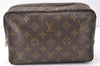 Auth Louis Vuitton Monogram Trousse Toilette 23 Clutch Hand Bag M47524 LV 0314G