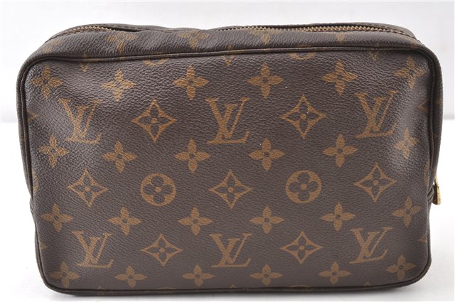Auth Louis Vuitton Monogram Trousse Toilette 23 Clutch Hand Bag M47524 LV 0314G