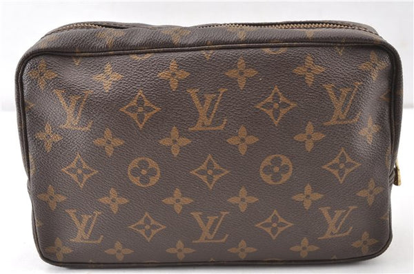 Auth Louis Vuitton Monogram Trousse Toilette 23 Clutch Hand Bag M47524 LV 0314G