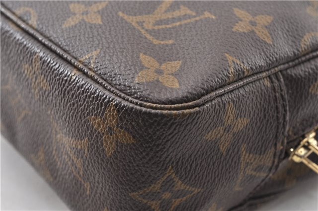 Auth Louis Vuitton Monogram Trousse Toilette 23 Clutch Hand Bag M47524 LV 0314G