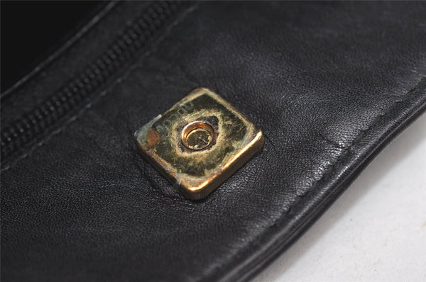 Authentic GUCCI Vintage Shoulder Bag GG Canvas Leather 33900 Black Junk 0314I