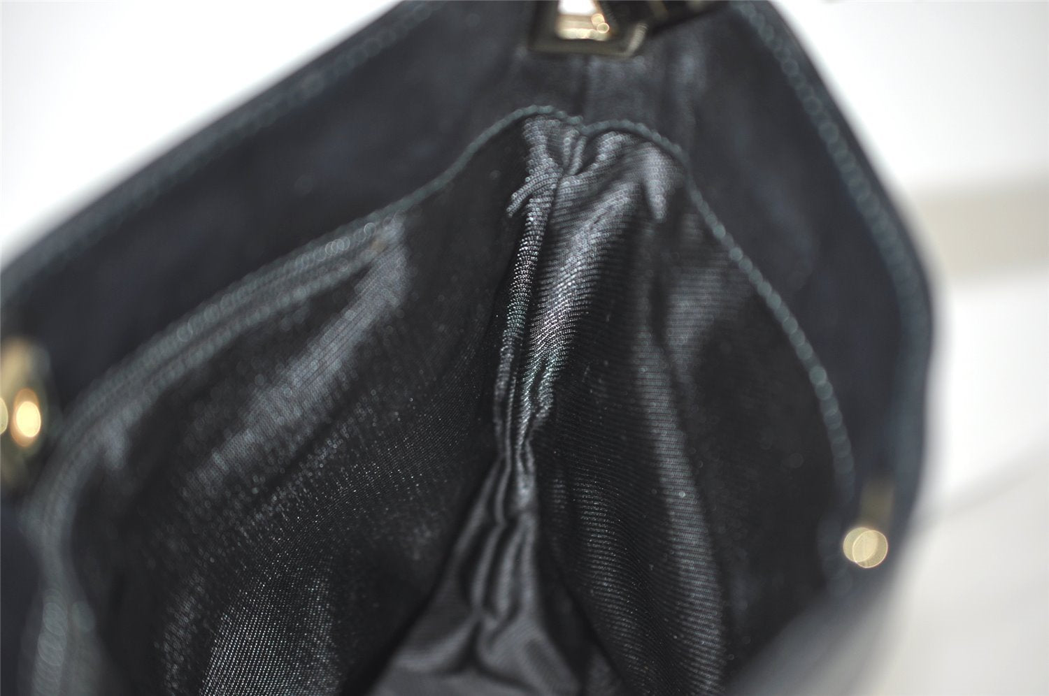 Authentic GUCCI Vintage Shoulder Bag GG Canvas Leather 33900 Black Junk 0314I