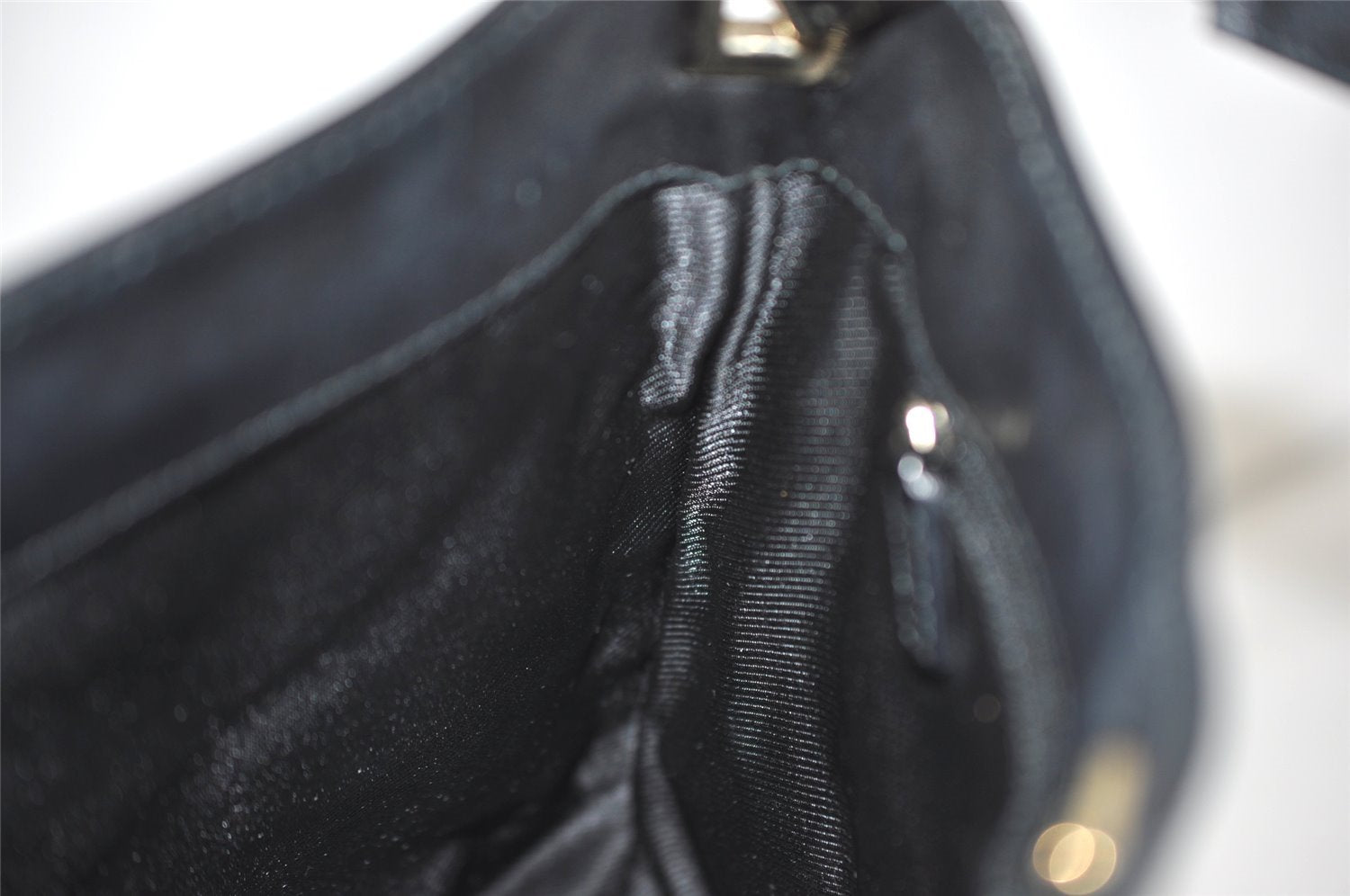 Authentic GUCCI Vintage Shoulder Bag GG Canvas Leather 33900 Black Junk 0314I