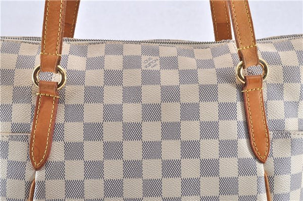 Authentic Louis Vuitton Damier Azur Totally MM Tote Bag N51262 LV 0316G