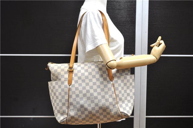 Authentic Louis Vuitton Damier Azur Totally MM Tote Bag N51262 LV 0316G