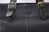 Authentic Burberrys Vintage Leather Hand Bag Purse Black 0318D