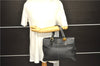 Authentic Burberrys Vintage Leather Hand Bag Purse Black 0318D