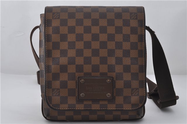 Authentic Louis Vuitton Damier Brooklyn PM Shoulder Cross Bag N51210 LV 0318F