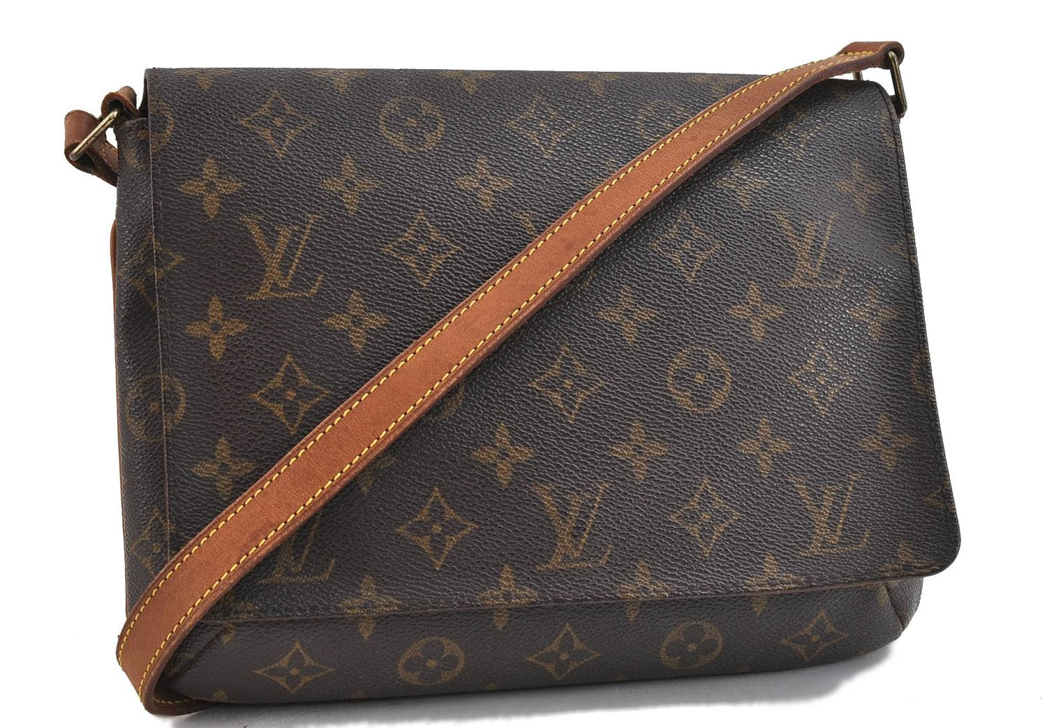 Authentic Louis Vuitton Monogram Musette Tango Shoulder Bag M51257 LV 0319D